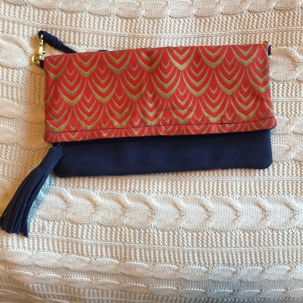 Folded clutch bag